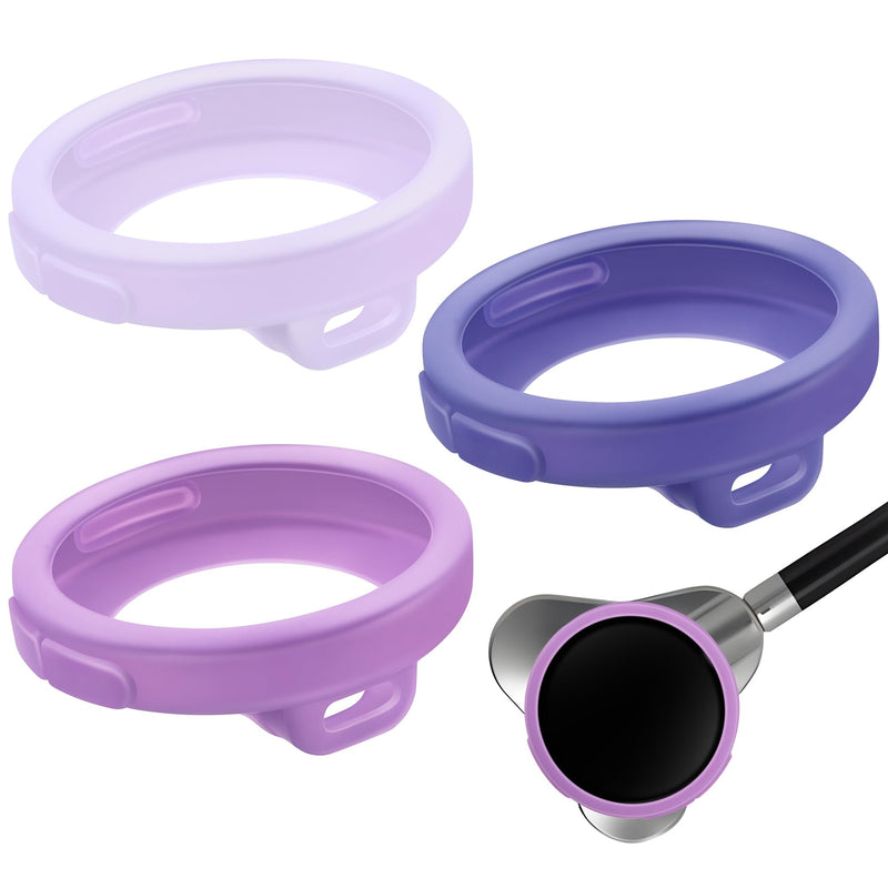 3 Pcs Digital Stethoscope Chestpiece Cover Compatible with EKO CORE 500, Silicone Echo Stethoscope Accessories for Protective Dustproof Design(Gradient Purple) Gradient Purple