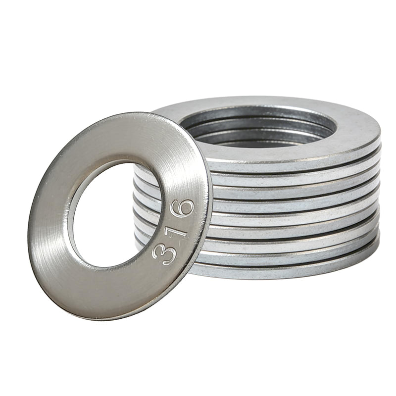 1" 316 Stainless Steel Flat Washers – Marine-Grade, High-Corrosion Resistance – for Heavy-Duty Outdoor, Marine & Industrial Screw BoltUse 10-Pack 1"