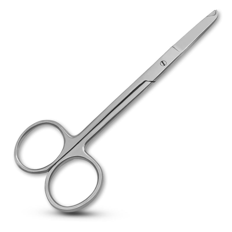 Suture Stitch Scissors – Straight Hook Stainless Steel Surgical Nursing Medical Scissors Perfect for Suture Removal, First Aid, EMS Training and More (Silver, 4.5 Inch) Silver