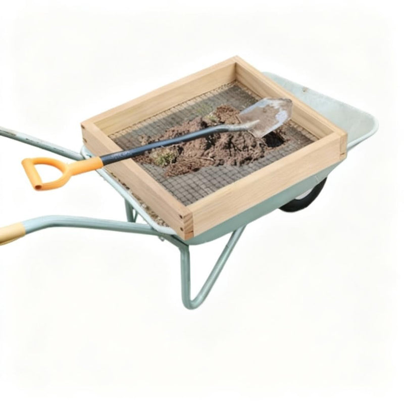 Wood Soil Sifter for Gardening, 11x12 Inch with 0.2 Inch Mesh, Compost Sifter for Potting Soil, Durable Garden Tool to Remove Rocks and Improve Soil Aeration