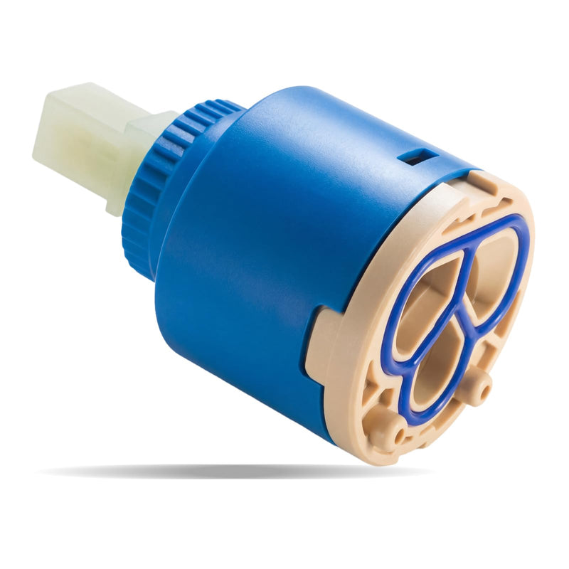 35mm Ceramic Faucet Cartridge Replacement for Single Handle Kitchen Basin Shower Faucet Part, Ceramic Faucet Valve, Hot and Cold Water Control, Universal Fit 35MM