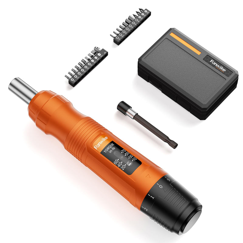 Torque Screwdriver Set, 10-70 In-lb / 1.1-7.8 Nm, 1/4” Drive Torque Wrench Screwdriver Electrician with Range & Audible Click for Scope Mounting Gunsmith Bike Repair