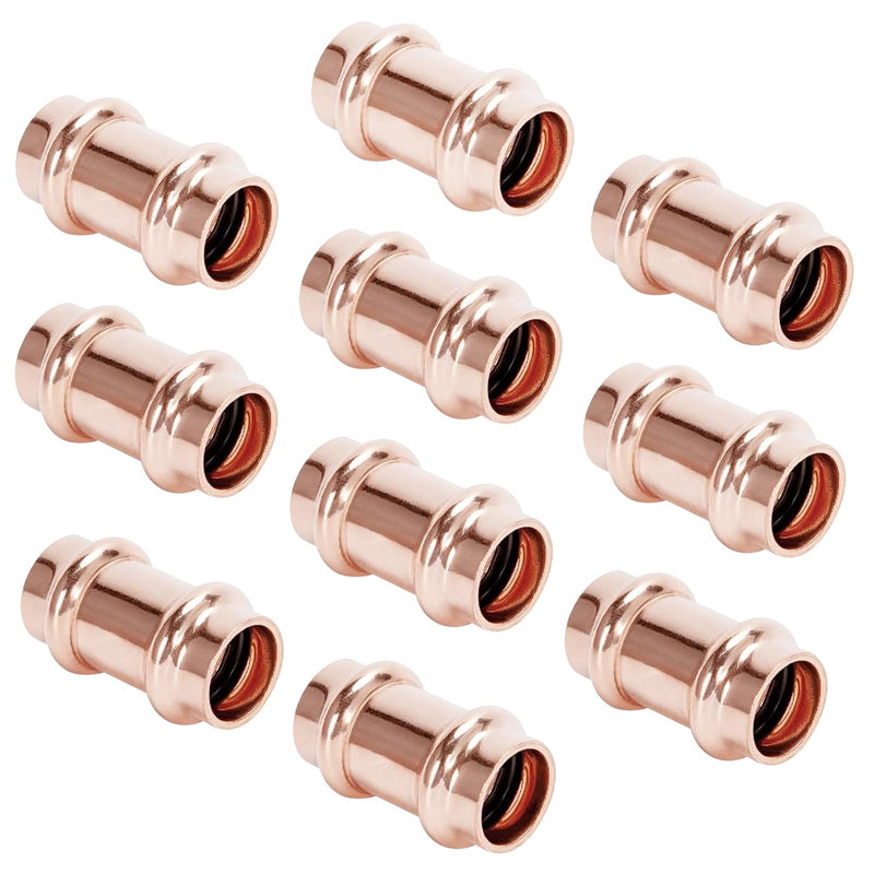 3/4" Copper Press Coupling Fitting for Copper Pipes Repair 10 Pack 3/4"-10Pack