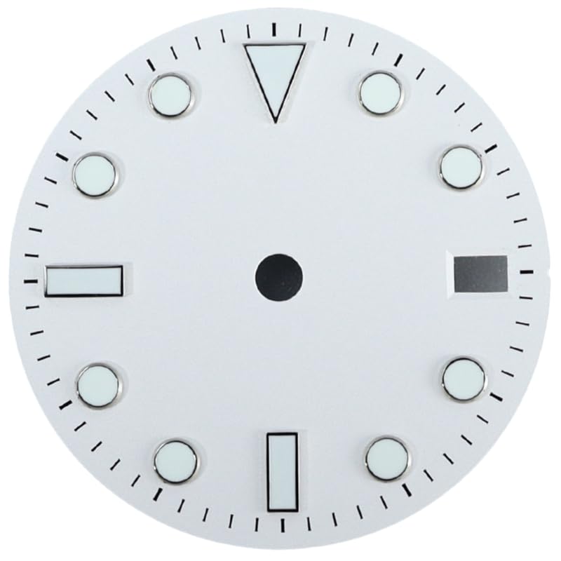 28.5mm Black Sunburst Brushed Dive Watch Dial Luminous Markers for NH35/NH36 Movement Watch Mod Replacement Component White 1