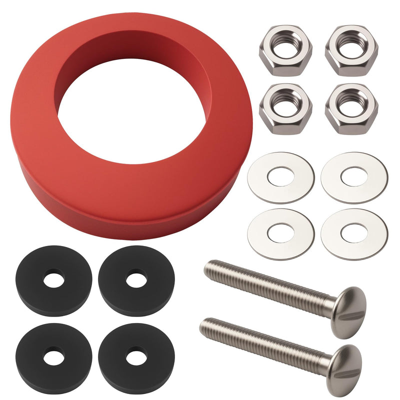 6102 Toilet tank to bowl bolt & gasket kit fit for Fluidmaster tank and Most Toilets, Sponge Rubber Gasket Fits Most Close-Coupled Toilets With Both Round And Hex Shaped Flush Valve Nuts