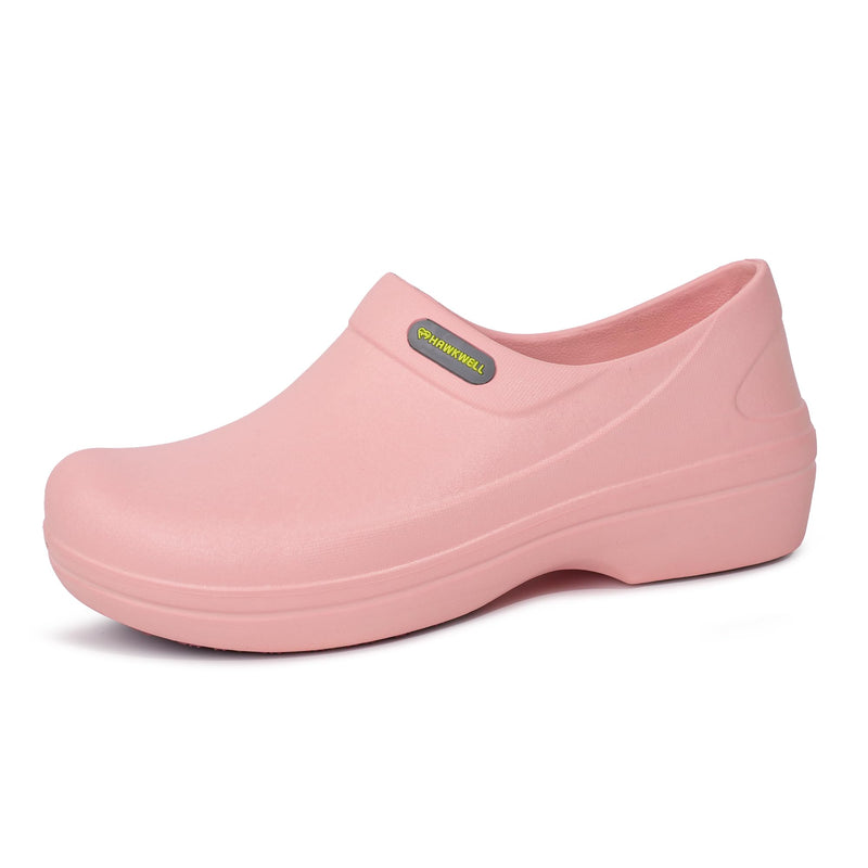 Hawkwell Professional Nursing Shoes for Women - Slip Resistant Surgical Clogs, Lightweight Waterproof Medical Work Shoes - Comfortable Shoes for Healthcare, Food Service, Garden 9 Pink