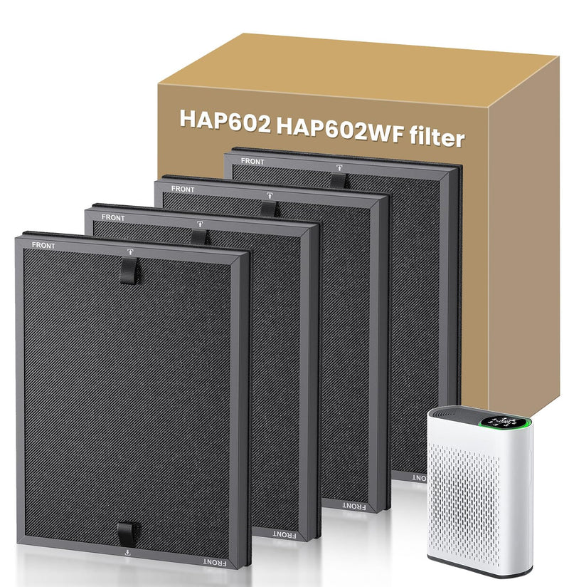 4 Pack HAP602 Replacement Filter for ECOSELF HAP602 HAP602WF Air Purifier Black-HAP602-4Pack
