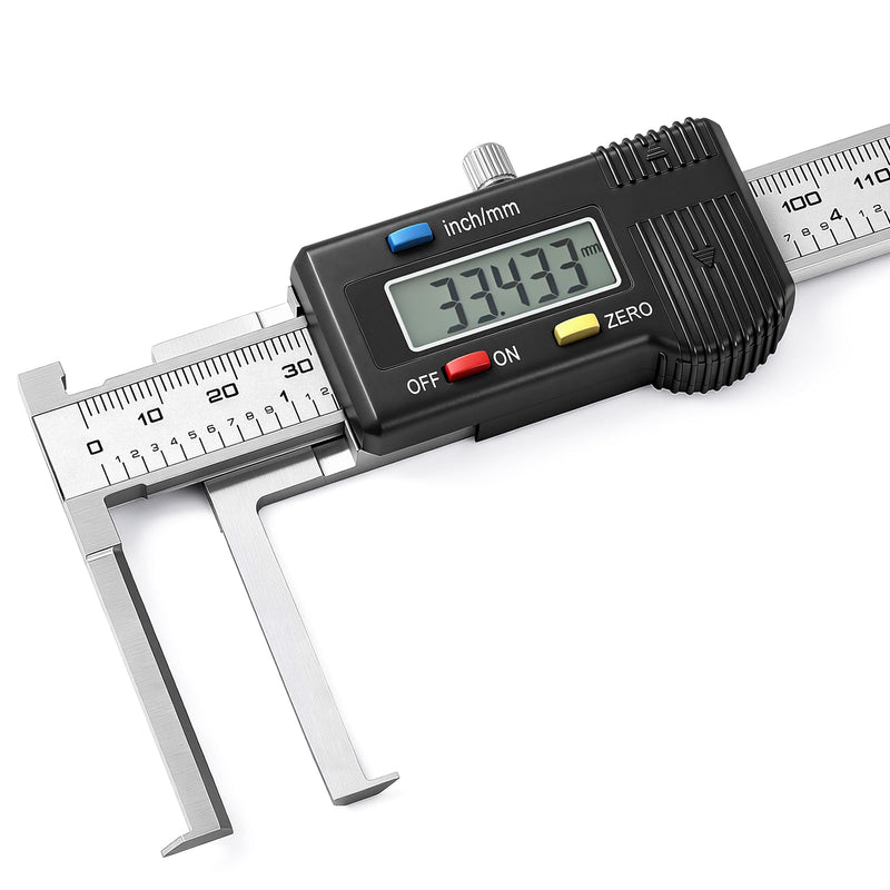 Internal Groove Digital Caliper 150mm/ 6" | High-Precision Outer Groove Measuring Tool, LCD Display Stainless Steel Body, Storage Case, Smooth Sliding Track Sliver Internal Groove / 6"