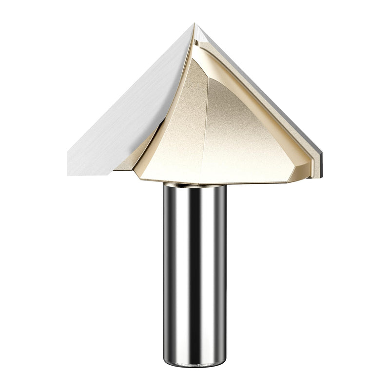 HUHAO Professional Grade 90-Degree V Groove Router Bit, 1/2" Shank 2" Cutting Diameter, Carbide CNC Router Bit for Precision Woodworking, Engraving & Sign Making 1/2*2