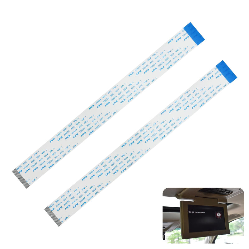 Repair Ribbon Cable fits 13-18 Dodge Caravan Chrysler Town Country Minivan | Fixes Black Display, Split Screen & No-signal Issues on 2nd/3rd Row Rear Seat DVD Monitors, Easy plug-in, Durable Flex Cable 2 Pcs