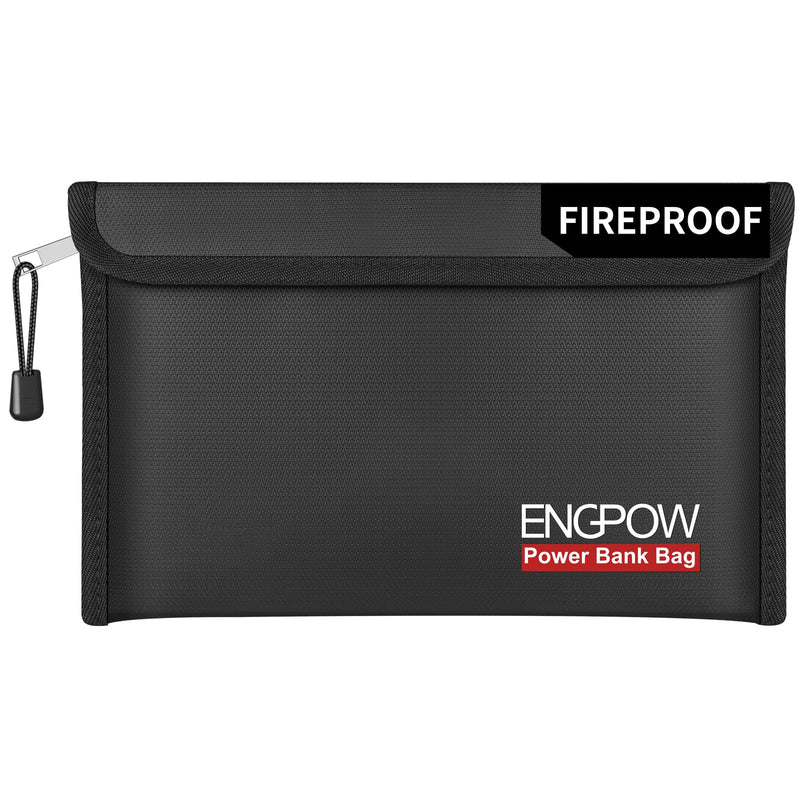 ENGPOW Fireproof Organizer Travel Bag,Heat Insulated＆Explosion-Proof Electronic Carry Case,Portable Home Travel Safe Storage for Power Bank,Phone,Cables,USB Drive＆Charging Protection, 10.6''x6.7'' 10.6'' x 6.7''