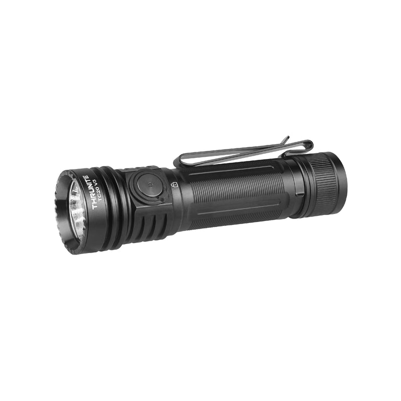 ThruNite TC20 V3 LED Rechargeable Flashlight, 4720 High Lumens Super Bright Powerful Handheld Light, USB-C Charging Tactical Flash Light with Battery, Water Resistant Torch for Camping, and Emergency Black Cool White