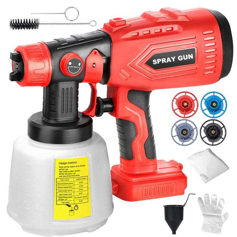 Cordless Paint Sprayer for Craftsman 20V Batteries，HVLP Spray Paint Gun with Brushless Motor and Copper Nozzle, 200W Paint Sprayer for Home, Car, Furniture (Battery Not Included)