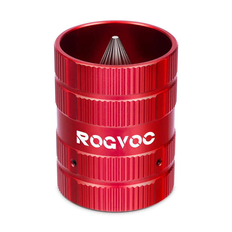 Pipe Reamer Tool, HVAC Deburring Tool for Pipe Cleaning from 1/4 Inch to 1-1/4 Inches, Inner Outer Copper Reamer with 40 Sharp Stainless Steel Reamers for PVC, Copper, Aluminum, PPR Tubes, Red 209A