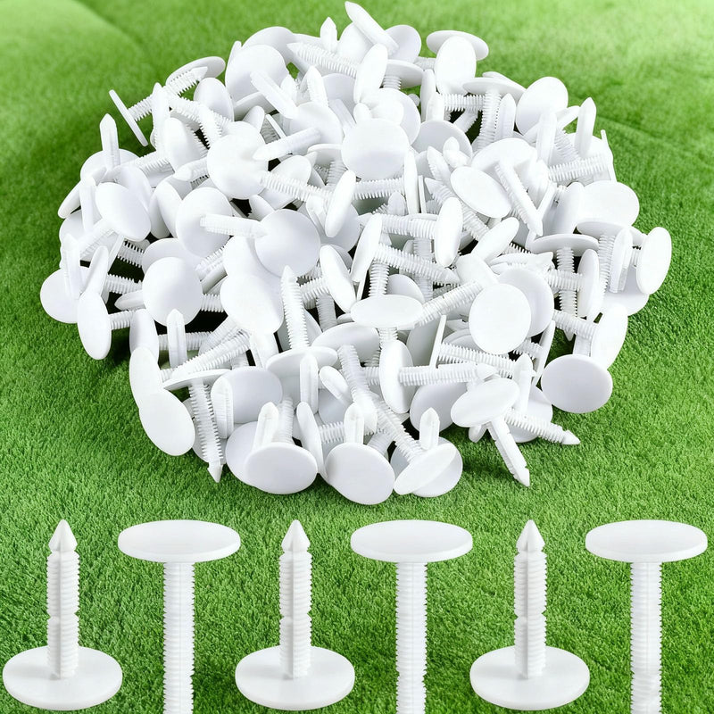 200 Pcs 1 3/8 Inch Christmas Tree Fasteners for Crawl Space Vapor Barrier & Foam Board, White Plastic Foundation Pins 200pack