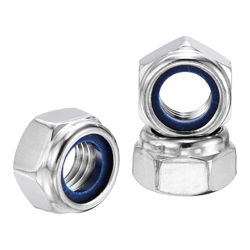 25Pcs Nylon Locking Hex Nuts - [M14 x 2mm], 316 Stainless Steel(18-8) Hardware Nuts, Silver,for Automotive, Aerospace, Industrial Applications Use M14 x 2mm 25