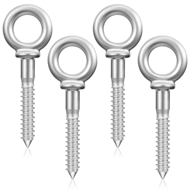 LEIFIDE 4 Pcs Forged Steel Shoulder Eye Bolt Screw, Hot-Dipped Galvanized Forged Hook Screw Eye Bolt for Anchoring Chain and Wire Rope, 2, 200 Lbs Working Load Limit (1/2" X 3-1/4") 1/2" X 3-1/4"