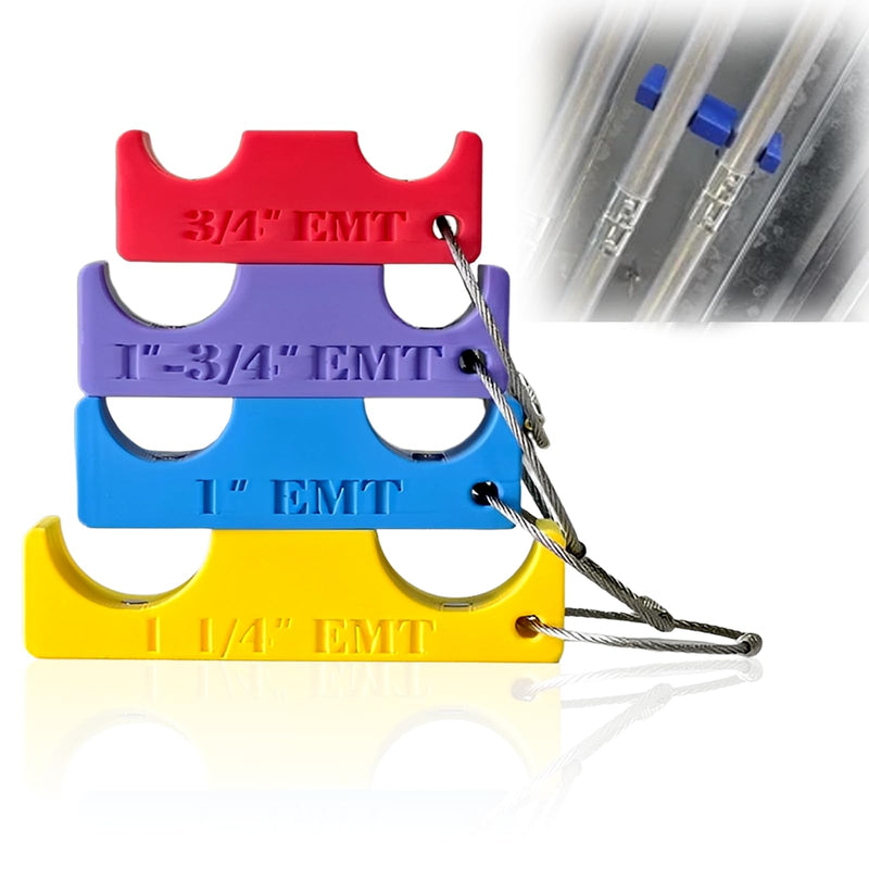 Magnetic Electrical Conduit Spacer Set 4 size（1"EMT,3/4"EMT,1"EMT-3/4"EMT, 1 1/4"EMT ） Strong magnetic hold for electrical spacers, it is an indispensable tool in an electrician's toolbox