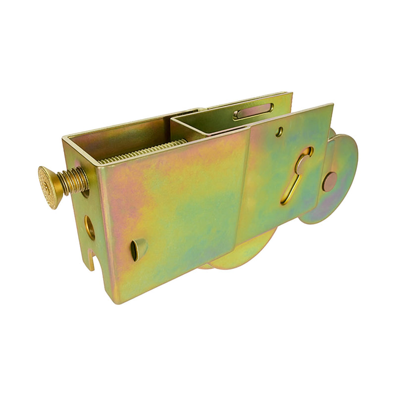 Brixwell Tandem Patio Door Roller Assembly, Steel Housing and Dichromate Wheel Finish, Dual 1-1/2" Steel Wheels, 3-5/32" Length, 23/32" Width, 1-9/16" Height, Sliding Door Hardware