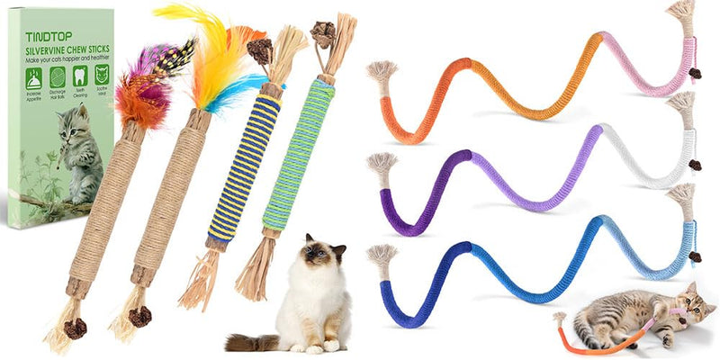 TINDTOP Silvervine Chew Sticks & Cat Toys Chew Ropes