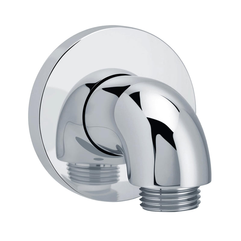 K-22172-CP Wall-Mount Shower Supply Elbow with Check Valve - 1/2" NPT Connection, Brass Construction, Polished Chrome Finish for Handheld Shower Head Hose, Backflow Prevention Bathroom Fitting