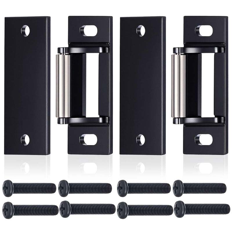 MorningRo 2 Sets Surface Mounted Roller Strike Plates, Black Rim Strike with Metal Shim Plates and Screws for Commercial Exit Doors, Panic Bar Exit Devices, Push Bar Door Hardware Replacement