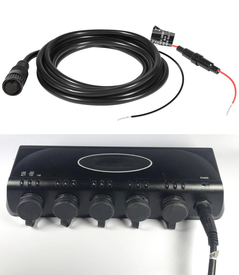 010-10553-00 Marine Power Cable Compatible with Garmin GMS 10 Network Port Expander, 6ft 7-Pin Heavy Duty Power Cord Replacement for Garmin Marine Network System