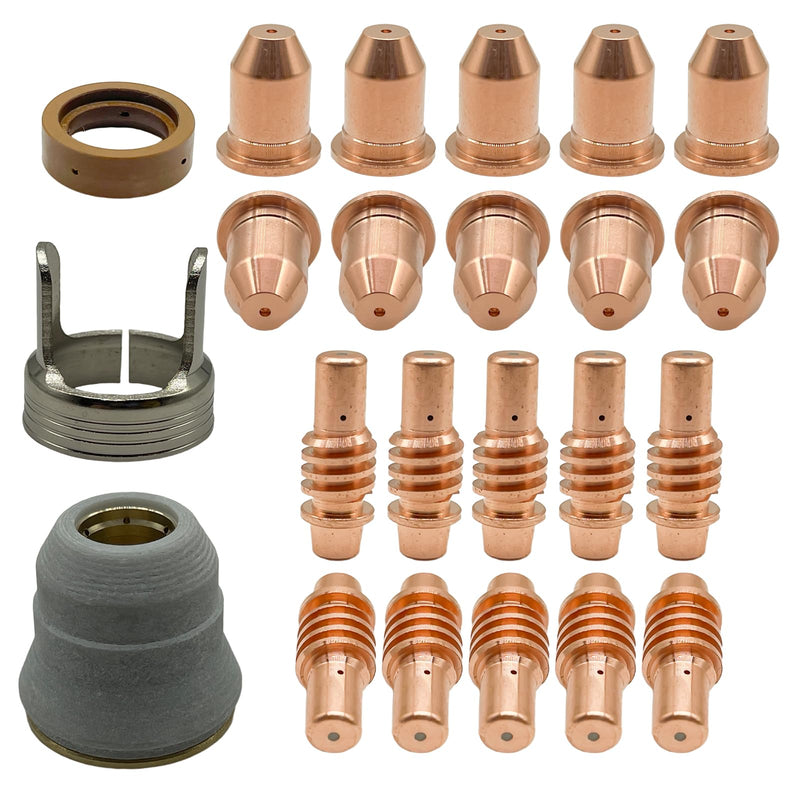 23Pcs IPT65 Consumables Kit for Harbor Freight Titanium 65A IPT65 TI-PC65 | 59182 Electrode 59164 Nozzle Shield Cap Standoff Swirl Ring, Plasma Cutting Torch Consumables