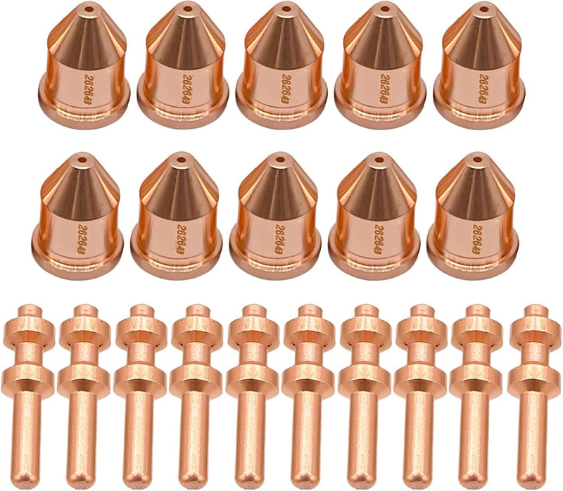 10Pcs 262643 Nozzle Tip 40A 10Pcs 256026 Electrodes Fit Miller XT60 | Plasma Cutter Torch Consumables 10pcs 256026 & 10pcs 262643