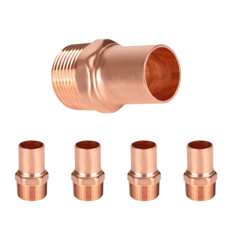 5PCS Foskan Copper Sweat Fittings,1"C x 1"Male NPT Adapter 5 1" C X 1" M