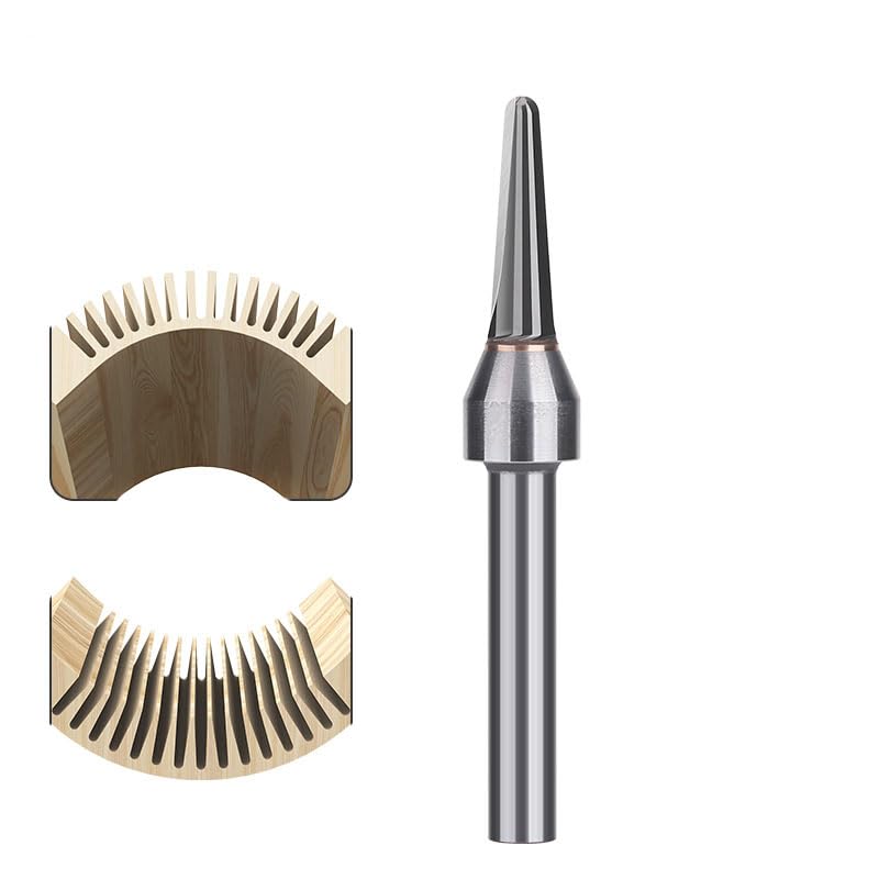 HUHAO 1/4 Inch TCT Router Bits, R1.6mm Rounded Bottom Arc Grooving Cutter for Wood Bending, CNC Milling Smooth Grooves in Solid Wood, Plywood, MDF for Furniture & Door Panels 1/4" Shank