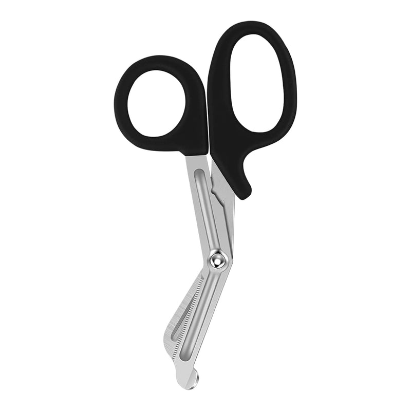 Bandage Scissors – Stainless Steel Medical Scissors for Nurses – Non-Stick Trauma Shears - EMT Shears for All Purpose (Black, 5.5 Inch) Black