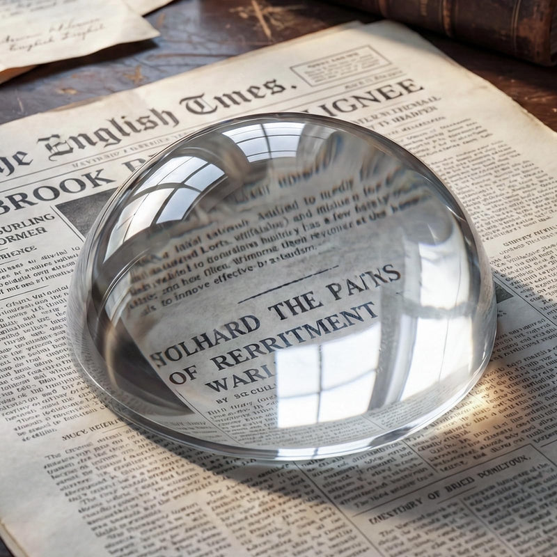 6X Crystal Dome Magnifier Paperweight, 3.8 Inch Large Dome Reading Magnifying Glass with Gift Box, Desktop Paperweight Magnifier for Books, Maps, Documents, Crafts & Seniors (3.8 Inch-Tall Version) 3.8 Inch-Tall Version