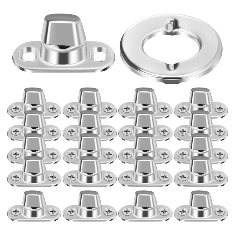 SEWACC 20 Sets Marine Grade Twist Lock Fasteners, Metal Canvas Turn Button Eyelets & Studs, Mounting Screws for Boats, Sailboats, Rvs