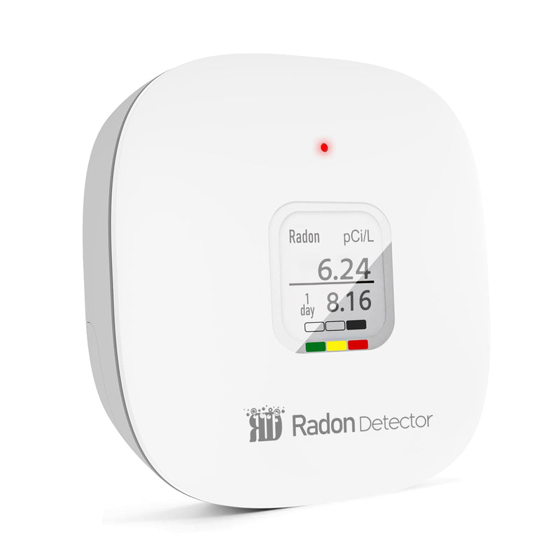 Radon Detector for Home, Office, Workplace, Hello Radon S, E-Ink Display, Alpha Spectrometer Sensor, 2-Year Battery Life, Wall Mounted & Free Standing, PCi/L & Bq/m³ Units Switchable