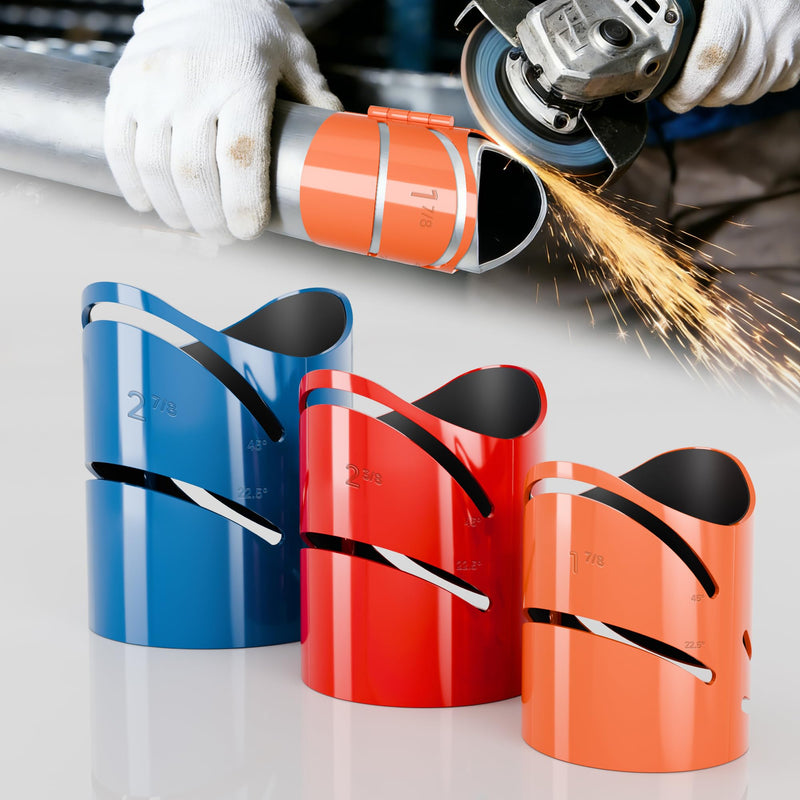 Metal Pipe Cutting Guide 3 Packs, Pipe Saddle Template, Pipe Marking Tool, Magnetic Pipe Notching/Coping Tool for Precision Cutting Angles at 22.5°, 45°, 90°(Multi-Size Pack 1-7/8", 2-3/8", 2-7/8") 3 Sizes