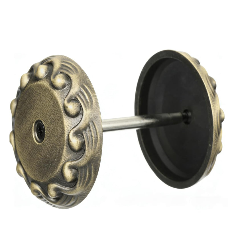 Round Wave Zinc Alloy Door Hole Cover Plate 2 5/16 Inch Diameter Deadbolt Cover with Screws for Hole Filling Decoration (Bronze) Bronze