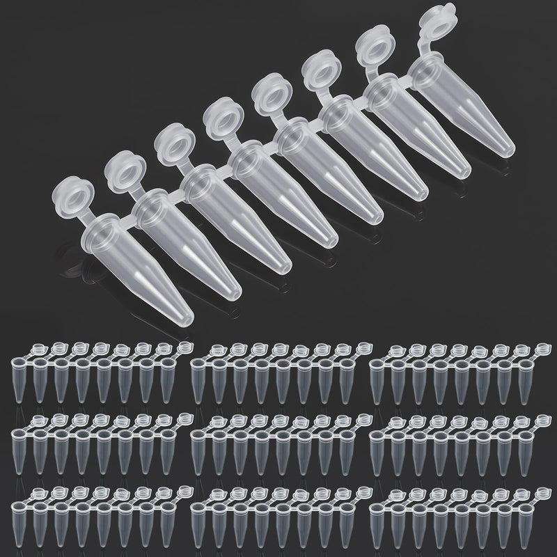 LemonRoad 125 Strips 0.2 ml PCR Tubes with Shingled Flat Caps PCR Reaction Microcentrifuge Tube