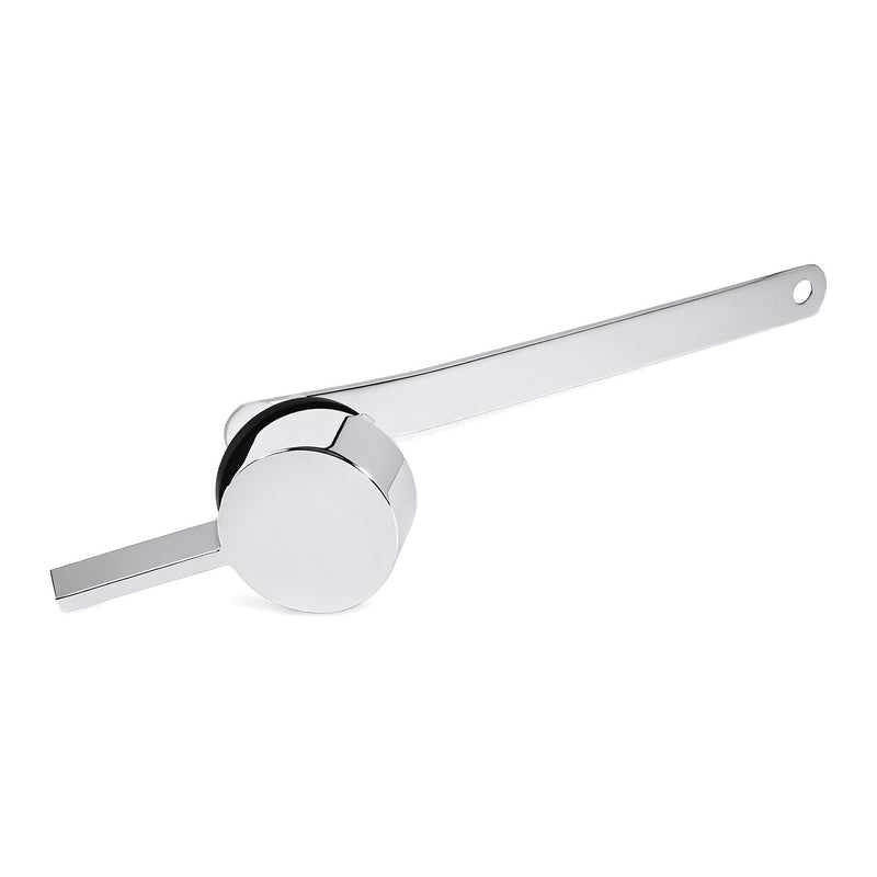 Side Mount Toilet Flush Handle, Chrome Zinc Alloy Lever, Long Arm Ergonomic | LEAK-PROOF GASKET — high-elasticity rubber gasket seals tank wall tight; prevents leaks without over-tightening the nut.