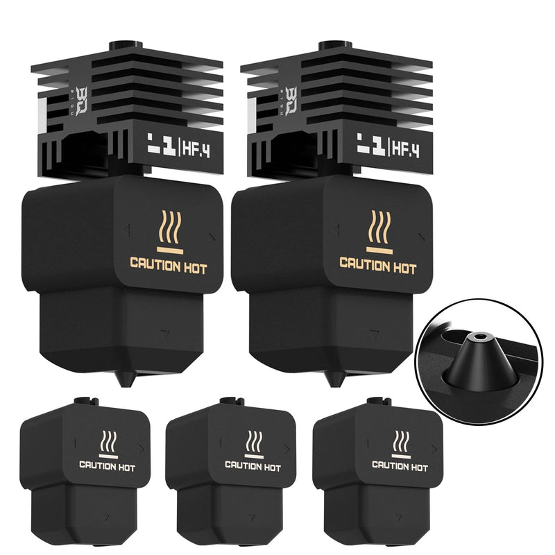 BIQU Panda Juicer 2-Pack High Flow Hotend Kit for Bambu-Lab H2D/A1/A1 Mini 3D Printers, with Nano-Coated Hardened Steel Nozzle 0.4mm, Upgraded High Temperature Hot End Kit with 5 PCS Silicone Socks