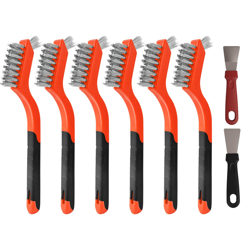 24 Pieces Stainless Steel Wire Brush Set, Stainless Steel Bristles | for Cleaning Welding Slag and Rust,Scratch Brush with Mini Head & Hanging Hole for everyday cleaning 24