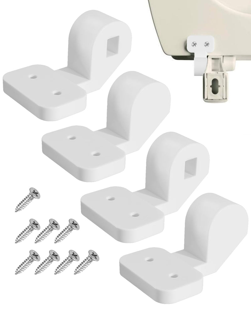 Toilet Seat Hinge Bracket Fits for Bemis NextStep2, Hinge Replacement Mounting Hardware, Fix for Loose or Wobbly Toilet Seats, 2 Pair White with Screws