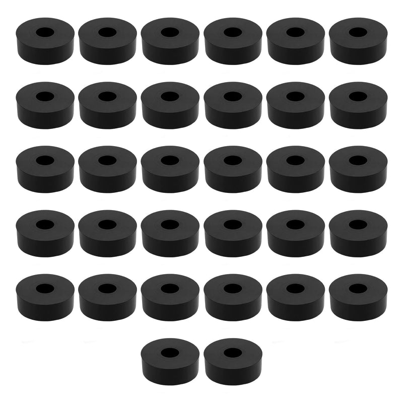 32 PCS Multi Purpose Rubber Spacer, 1-2/5" OD x 3/8" ID x 3/8" Thickness Rubber Washers for Screws, Anti Vibration Pads for Bolts, Car, Boat, Home (35 * 10 * 10mm) 32