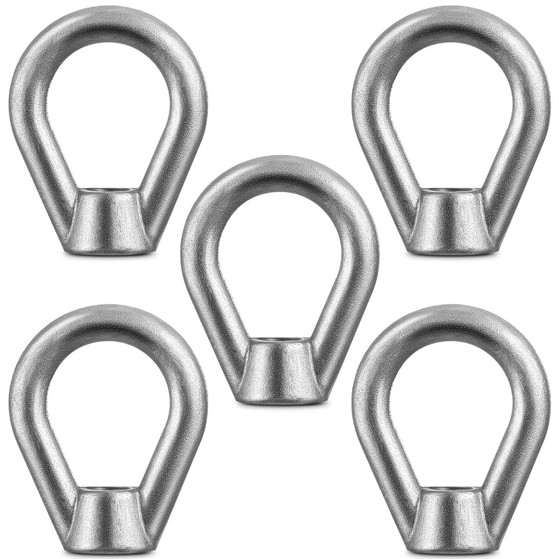 5 Pcs 1/2" Eye Nuts Forged Alloy Steel Threaded Fastener Lifting Eye Nuts for Heavy Duty Lifting Construction Machinery, Forestry, Metallurgy, Mining, Electrical Machinery 5 1/2"
