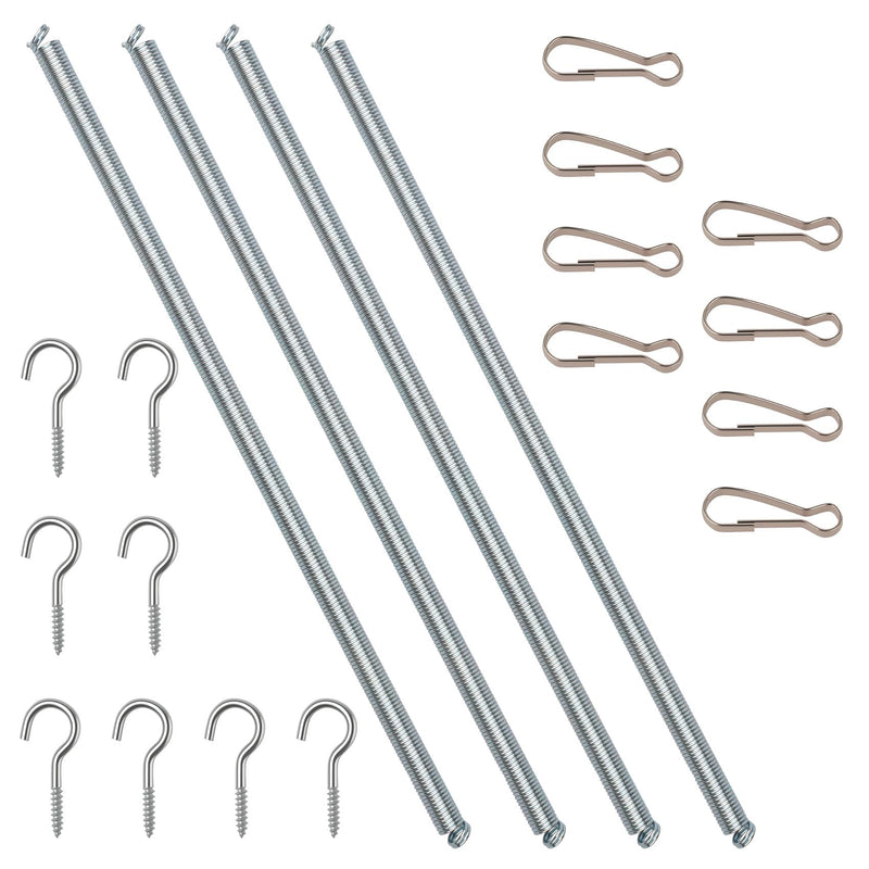 V6 Screen Door Spring, Door Closer Spring, 16x1/2 Inch, Automatic Closing Mechanism, Suitable for Lightweight Storm Doors and Screen Doors, Includes 8 Mounting Hooks and Spring Clips, 4-Pack