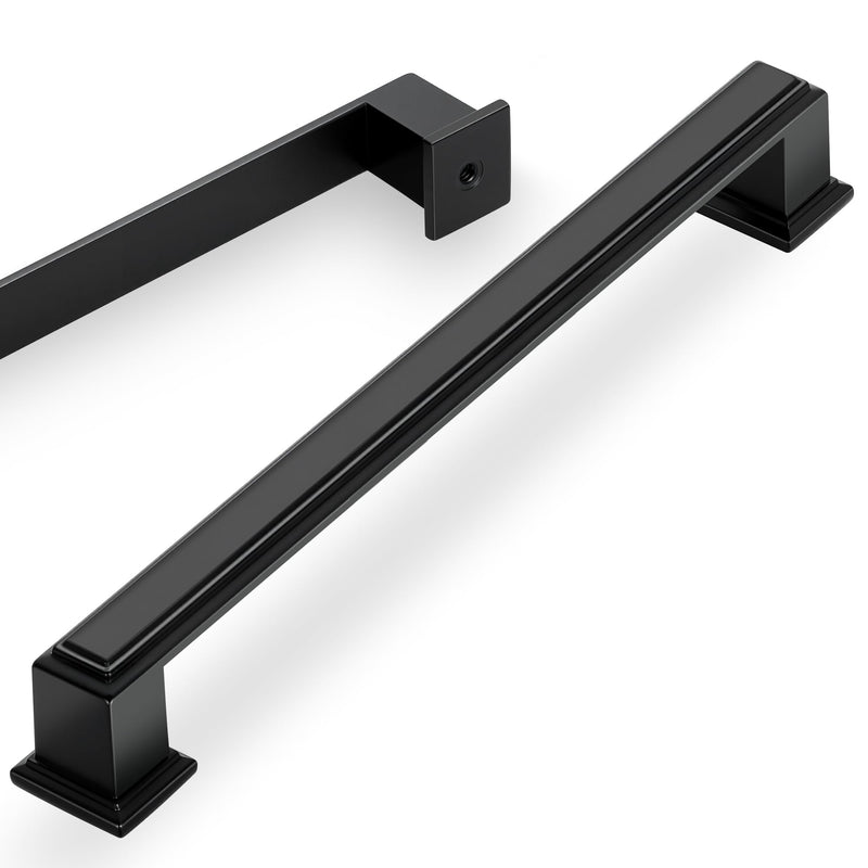 Lardmon 3 Pack 7.5 Inch(192mm) Hole Center Matte Black Modern Cabinet Pulls Kitchen Cabinet Handles Kitchen Cabinet Hardware Timeless Drawer Pulls for Dresser Cupboard Wardrobe, M-Black(7.5x3) 7.5 Inch Hole Center