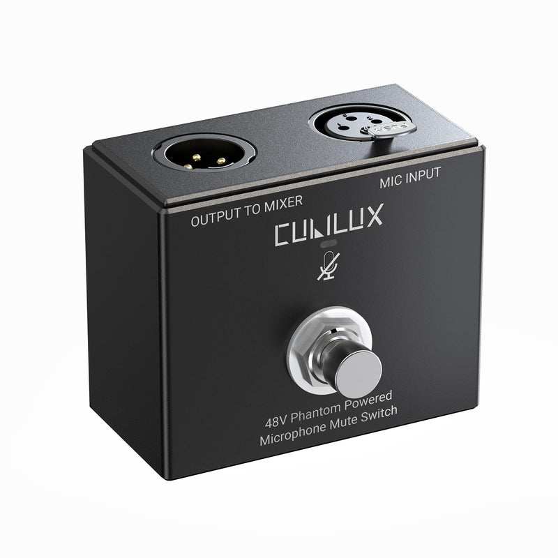 Cubilux MMX-3 XLR Footswitch Mute Switch for 48V Condenser Microphone, Hand/Foot Control, Aluminum Alloy Case Mic On/Off Switcher for Studio, Broadcast and Stage