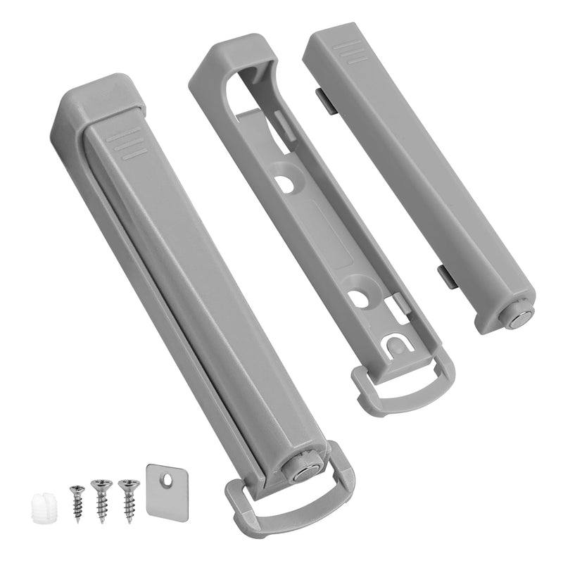 Push to Open Door Latch, 2 Pack Strong Spring Push Latch for Hidden Door Cabinet Pull Kitchen Drawer Catch,Pop Out Release Touch Push to Open Hardware Gray