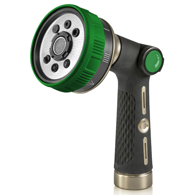 RAINPOINT Hose Sprayer Nozzle Heavy Duty - 8 Spray Patterns Garden Hose Nozzle with Adjustable Flow Control for Watering Plants, Washing Cars,Washing Pets, Thumb Control (Olive Green) Olive Green 1