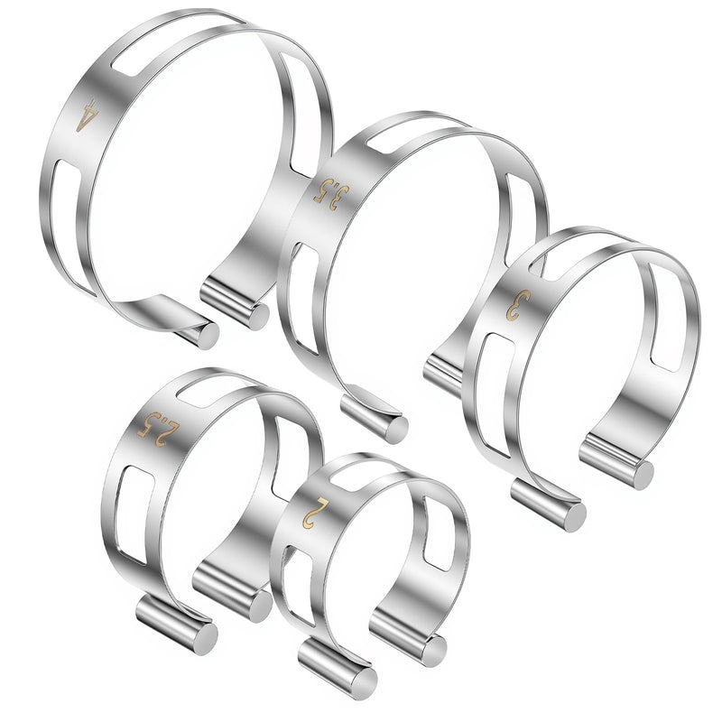 Hicarer 5 Pcs Exhaust Pipe Tacking Band 2'' 2.5'' 3'' 3.5'' 4'' Stainless Steel Exhaust Tack Welding Clamp-on Kit for Tig Welding Fabrication and Pipe Repair